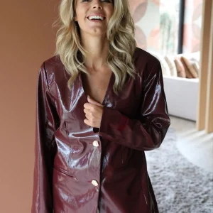 Collarless blazer Mea | Bordeaux | Refined Department