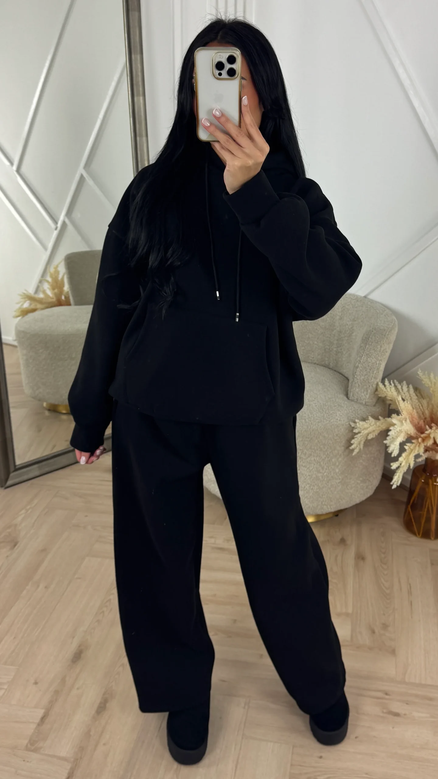 Comfy Hoodie Two-Piece Set met Wijde Pijpen - Afbeelding 4