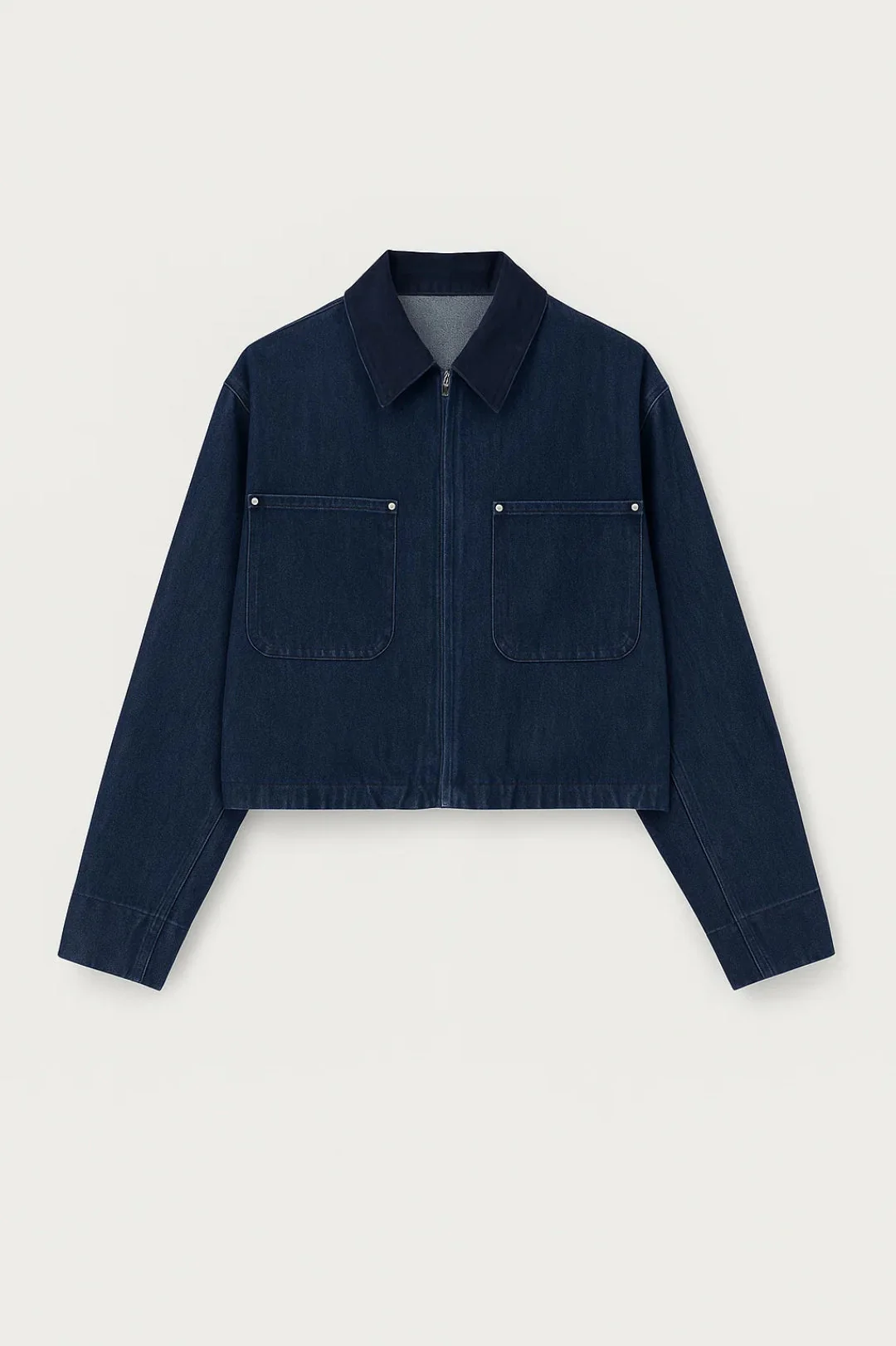 Cropped Damesjasje | Minimalistisch Ontwerp met Ritssluiting | Eigentijds en Veelzijdig