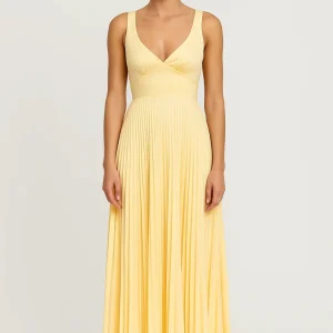 Maxi Jurk Dames - Diepe V-hals met Geplooide Rok | Elegant