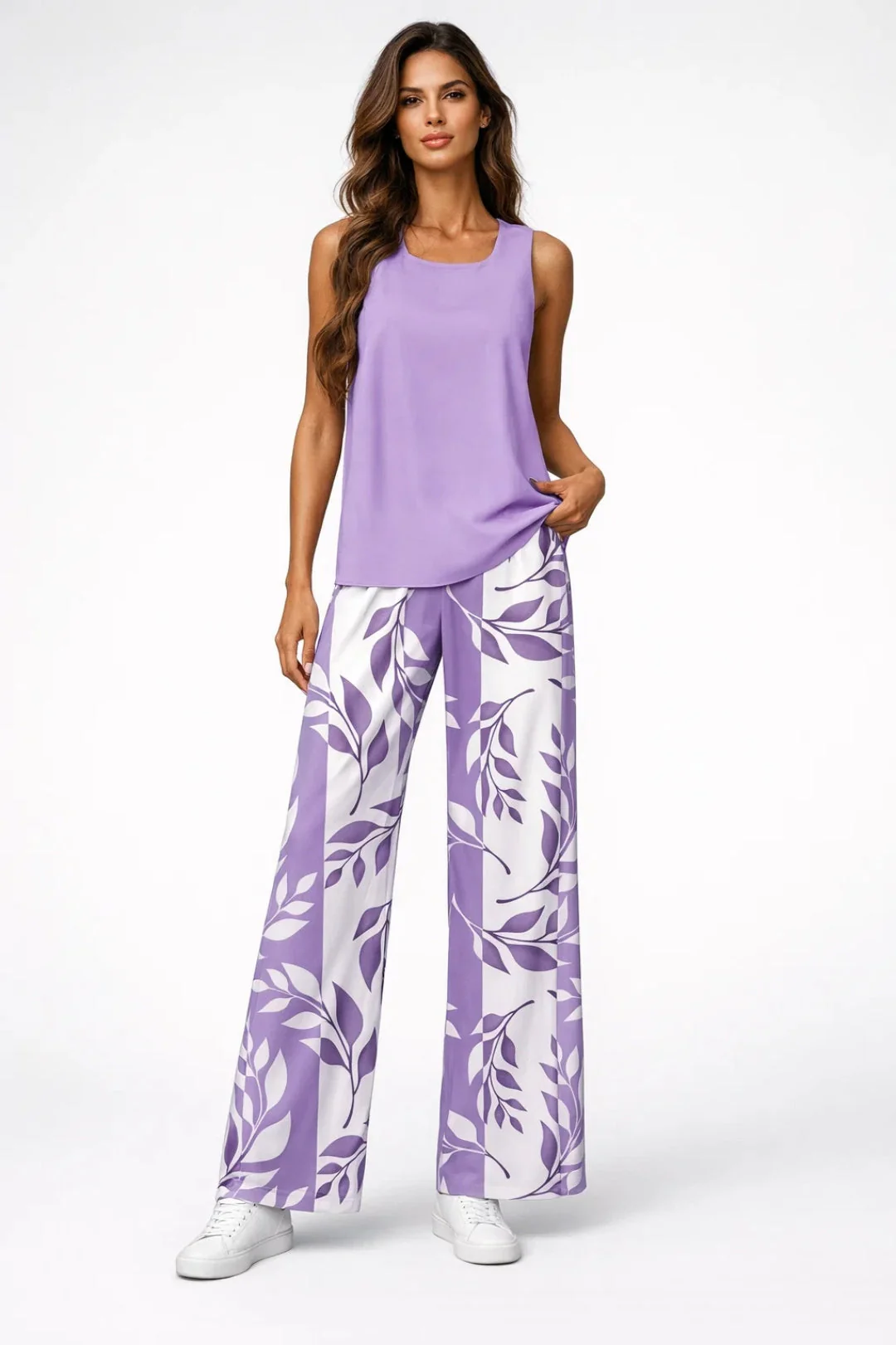 Dames Set - Mouwloze Top met Wijde Palazzo Broek | Elegant - Afbeelding 4