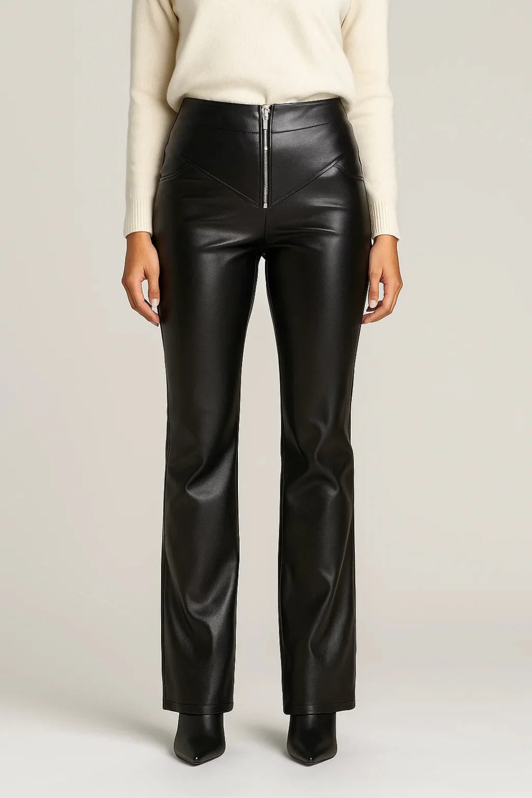 Pantalon Dames - Hoge Taille met Rits | Flared Fit - Afbeelding 3