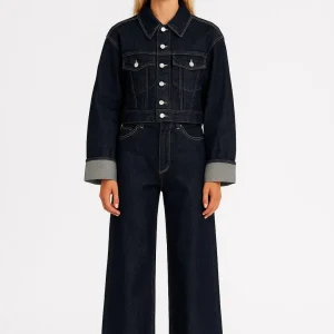 Denim Set | Getailleerd Jack met Wijde Pijpen | Tijdloze Stijl