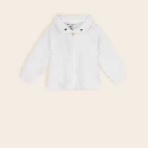 Kati Mousseline Blouse Ronde Kraag Natural White