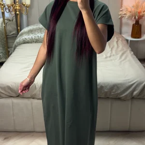 Essential Terry Cotton Oversized Dress Half Sleeves