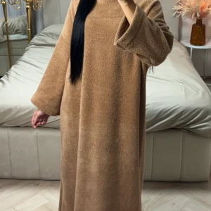 Fluffy Maxi Jurk met Wijde Mouwen