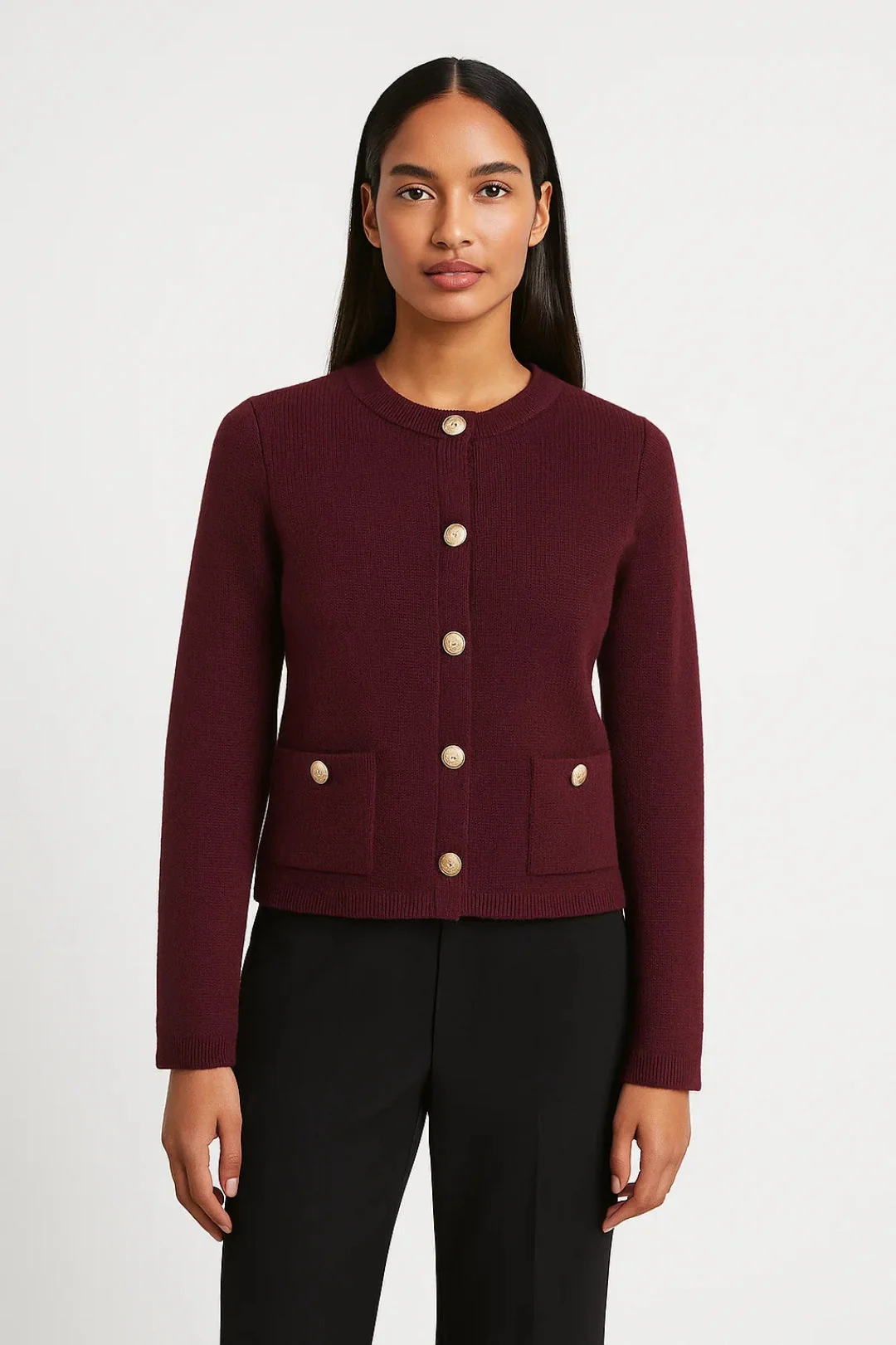 Vest Dames - Cropped Knoopvest met Gouden Knopen | Elegant - Afbeelding 3