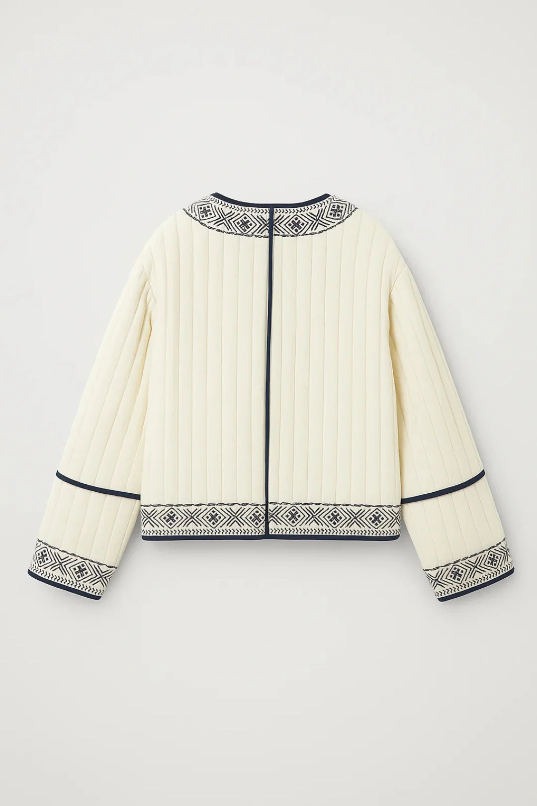 Geweven Damesvest | Korte Open Jas met Borduursel | Elegant en Comfortabel - Afbeelding 3