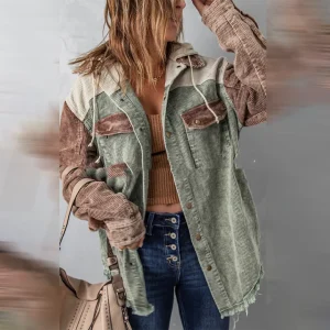 Alaya - Vintage Loose-Fit Jas voor Dames met Unieke Stijl