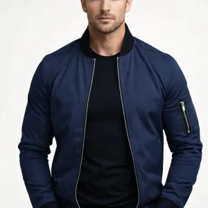 Bomberjack Heren - Slim Fit Jack met Rits en Mouwzak | Casual