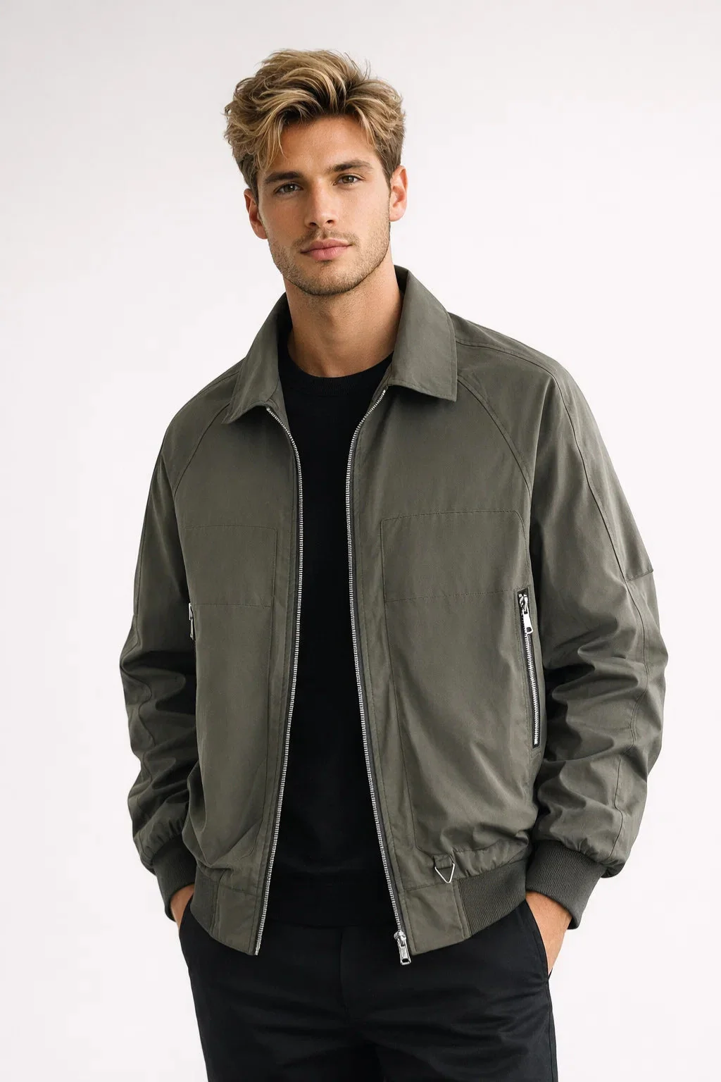 Tussenjas Heren - Casual Jack met Klassieke Kraag en Rits | Relaxed