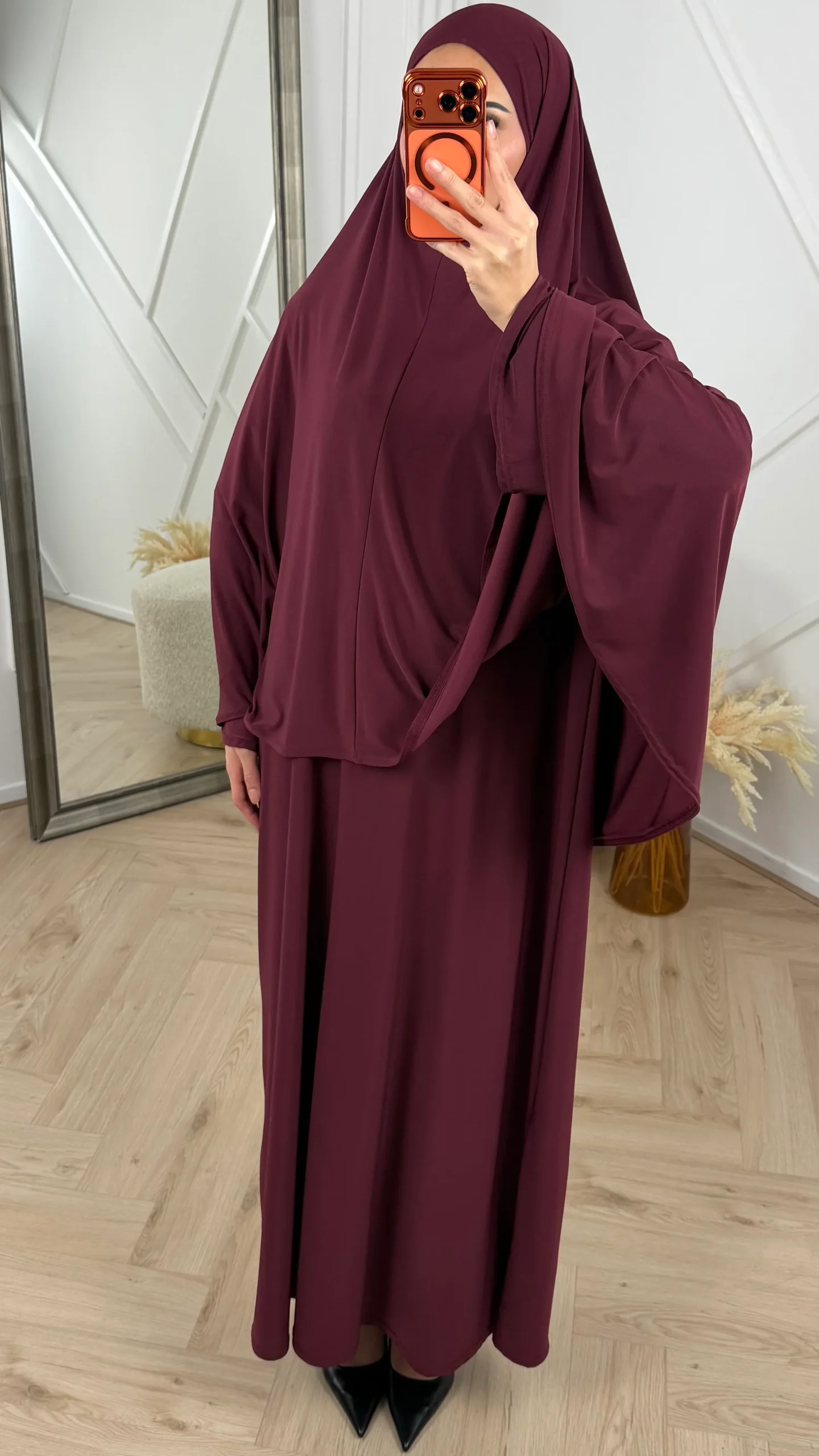Jersey Khimar Abaya Set – 2 Delig - Afbeelding 5