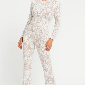 Jumpsuit met Flarepijpen | Elegante All-in-One | Geweven Bloemenpatroon