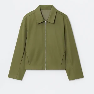 Jas Dames - Korte Cropped Stijl met Rits en Klassieke Kraag | Casual