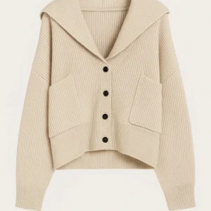 Kort Gebreid Vest | Diepe V-Hals met Kraag | Moderne Comfy Look