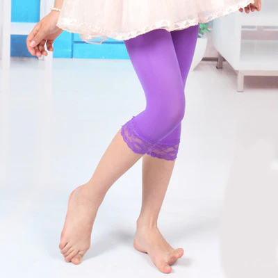 Effen capri panty met kant - Afbeelding 8