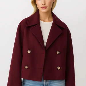 Korte Damesjas | Double-Breasted Design | Stijlvolle Winterbasic