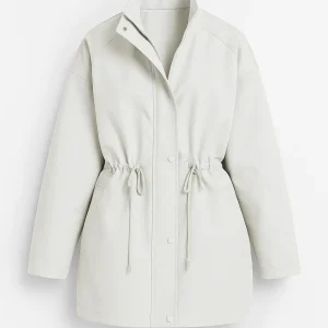 Korte Damesjas | Trekkoord Taille en Opstaande Kraag | Praktische Stadsstijl