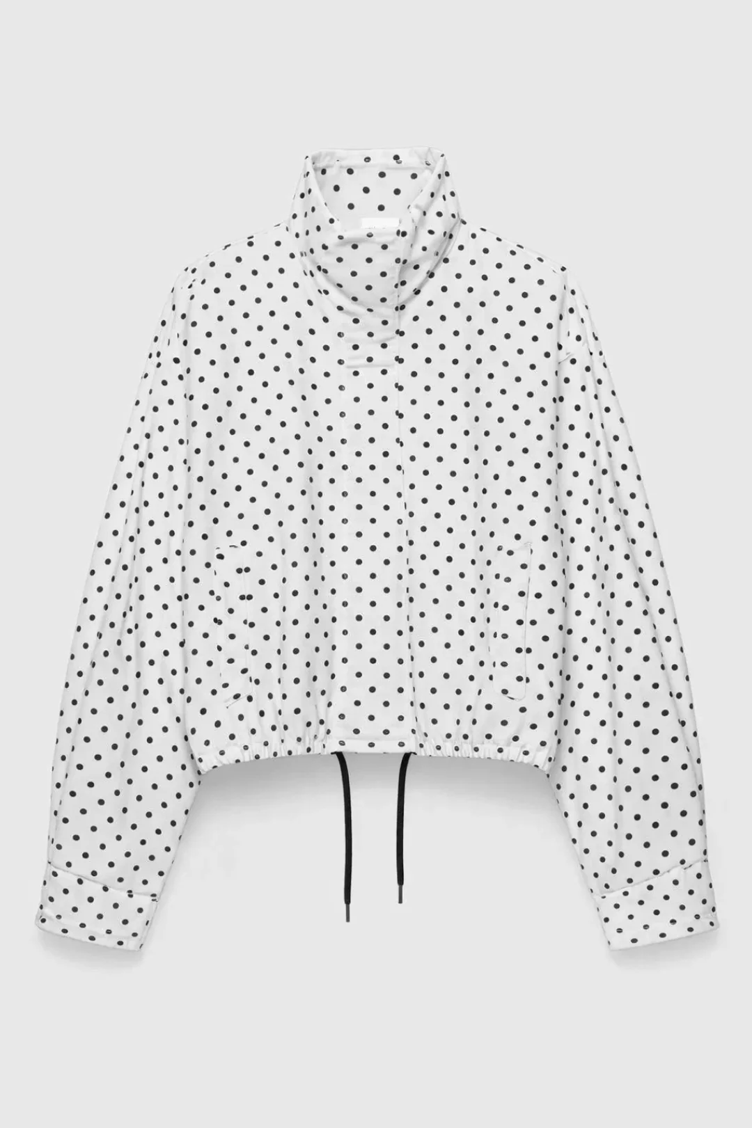 Korte Jas Dames - Oversized Stippenprint met Opstaande Kraag - Afbeelding 2