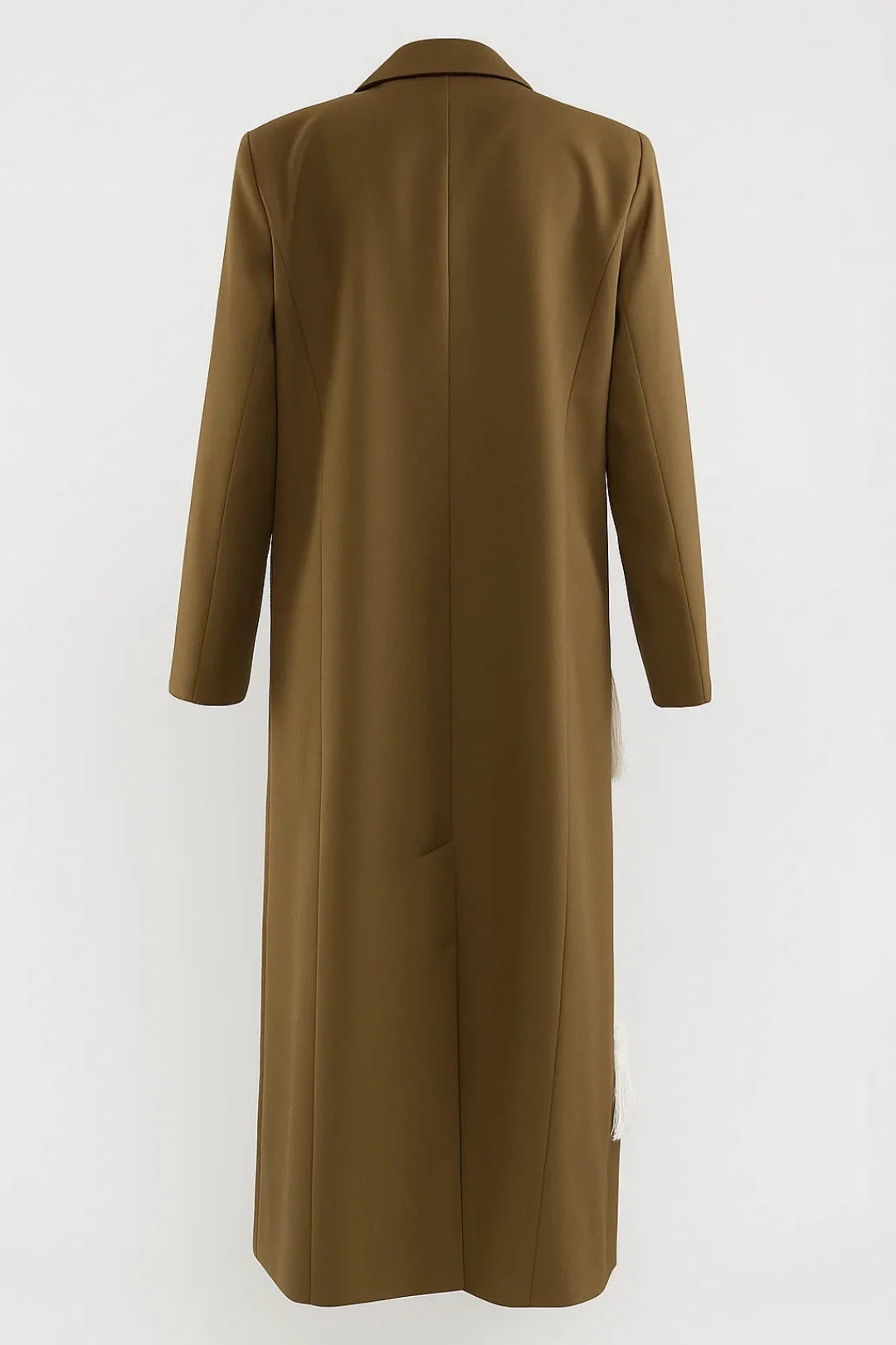 Lange Damesjas | Asymmetrisch Design met Franjedetail | Artistieke Uitstraling - Afbeelding 3