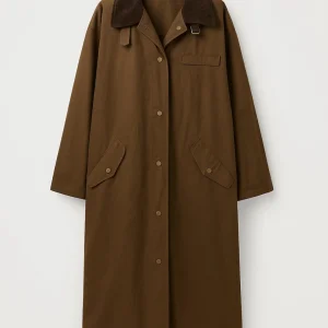 Lange Damesjas | Rechte Snit met Contrastkraag | Lichtgewicht en Ademend