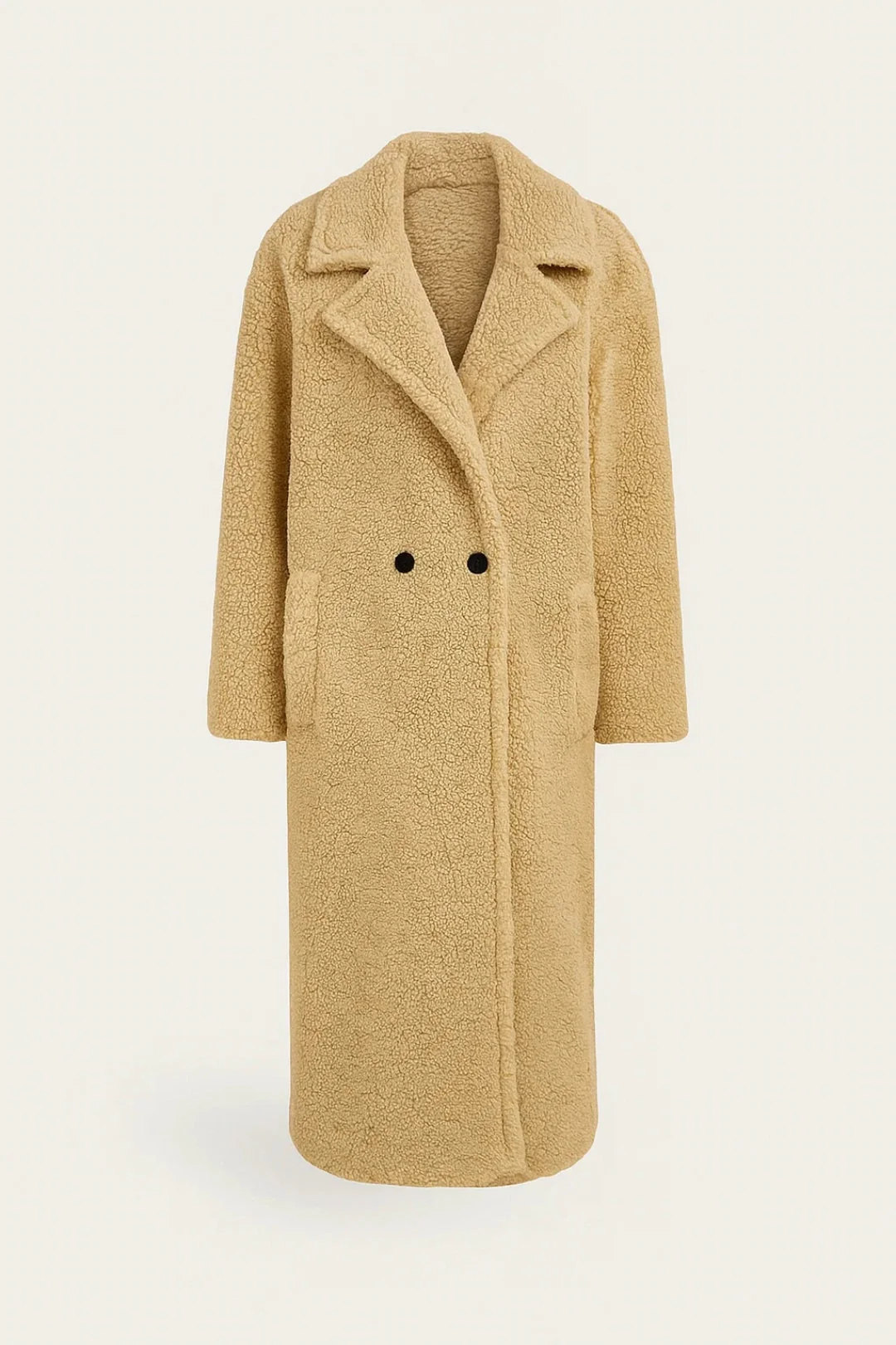 Lange Damesjas | Teddy Look met Brede Revers | Warm en Trendy voor Koude Dagen - Afbeelding 2