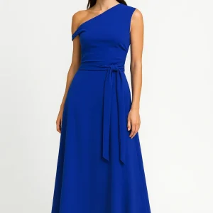 Maxi Jurk Dames - One Shoulder met Strikceintuur | Elegant