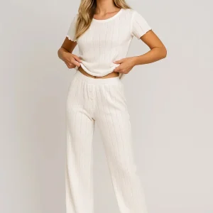 Set Dames - Crop Top met Wijde Broek | Casual