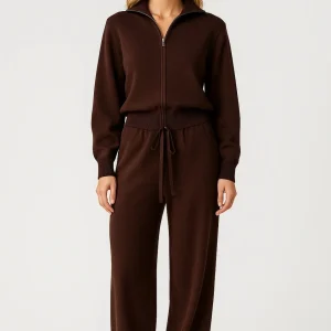 Loungewear Set | Ritstop en Wijde Broek | Comfort voor Binnen en Buiten