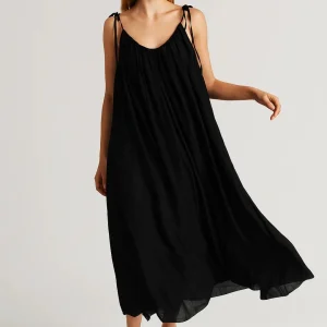 Maxi Jurk Dames - Wijde Vloeiende Pasvorm met V-hals | Casual