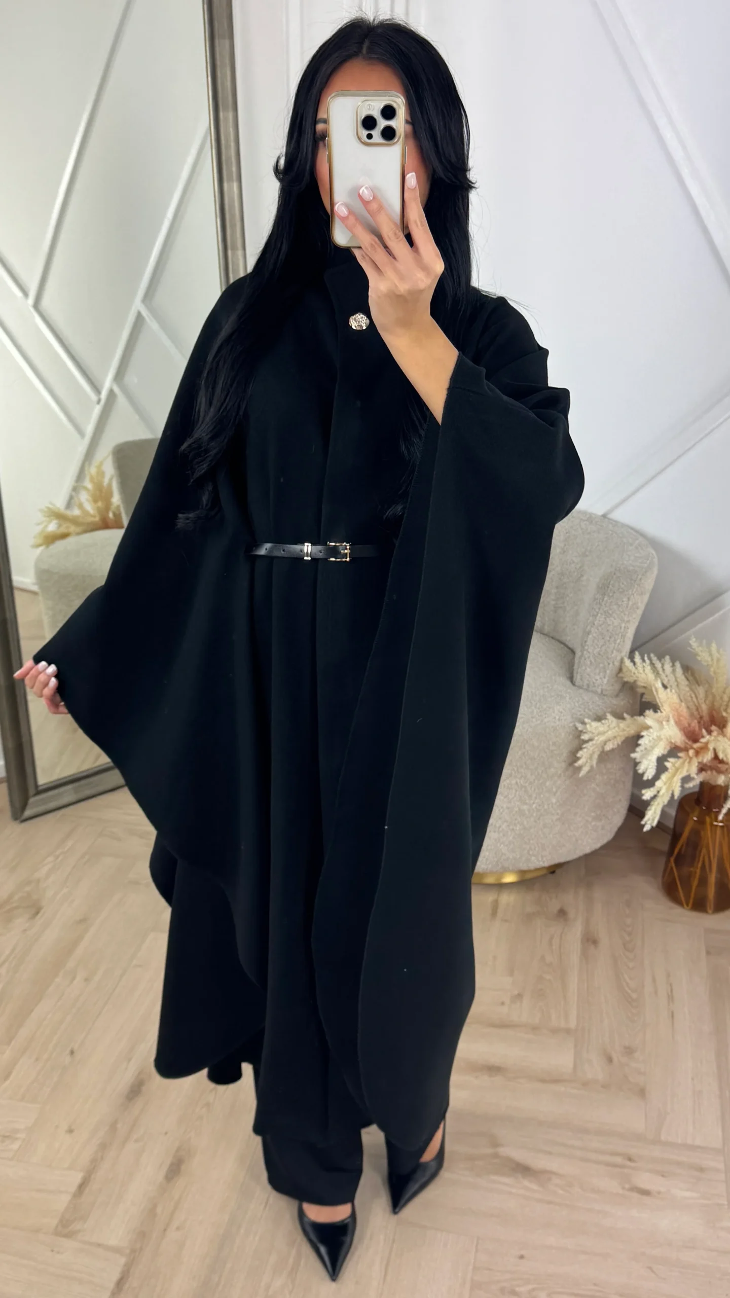Luxe Cape Coat met TailleCeintuur - Afbeelding 8