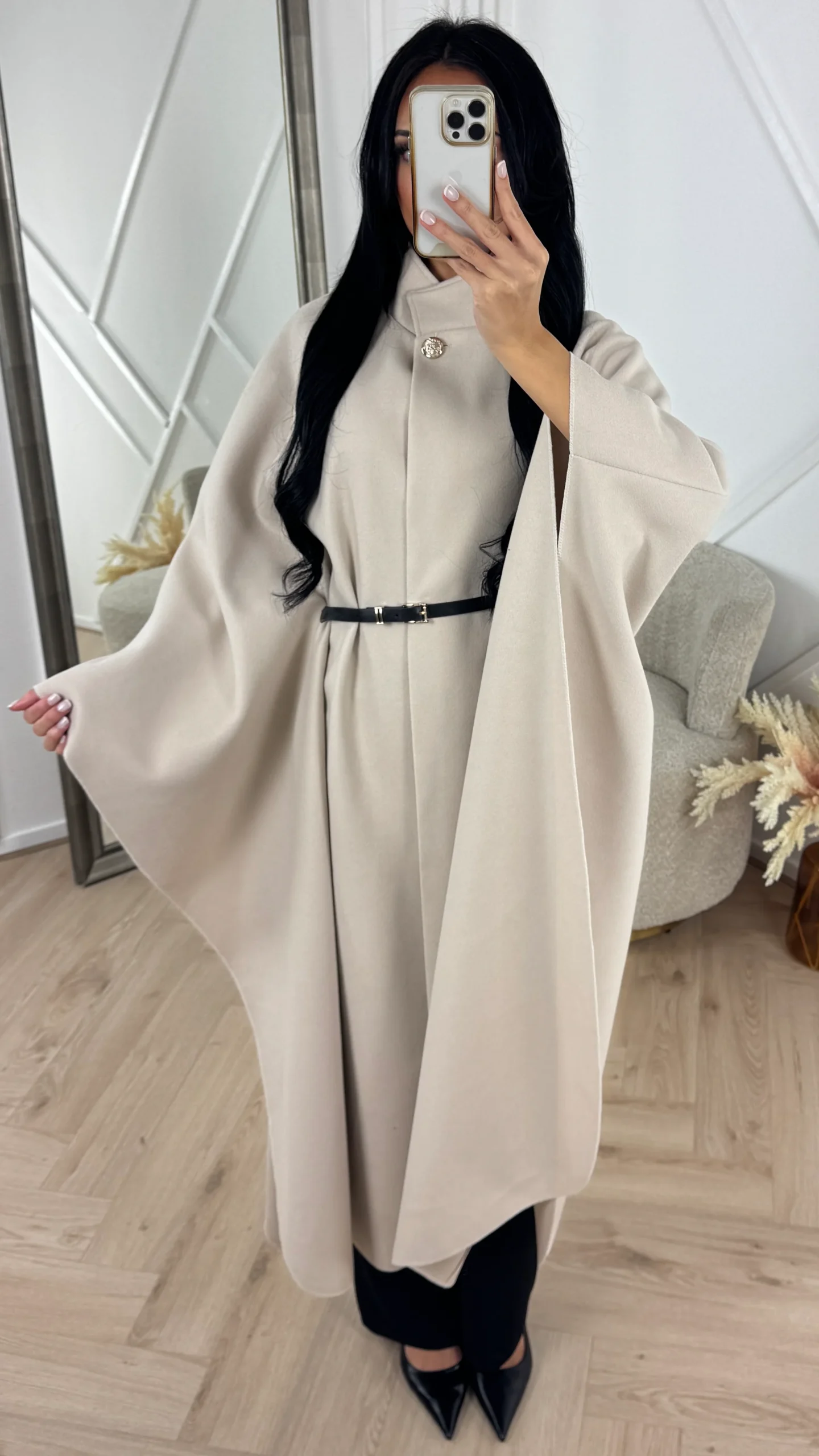 Luxe Cape Coat met TailleCeintuur - Afbeelding 5