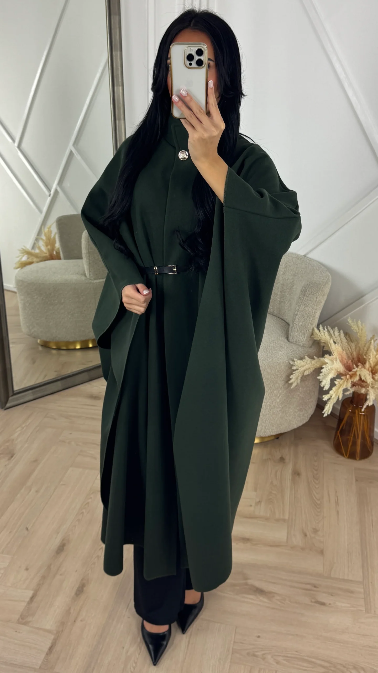 Luxe Cape Coat met TailleCeintuur - Afbeelding 9
