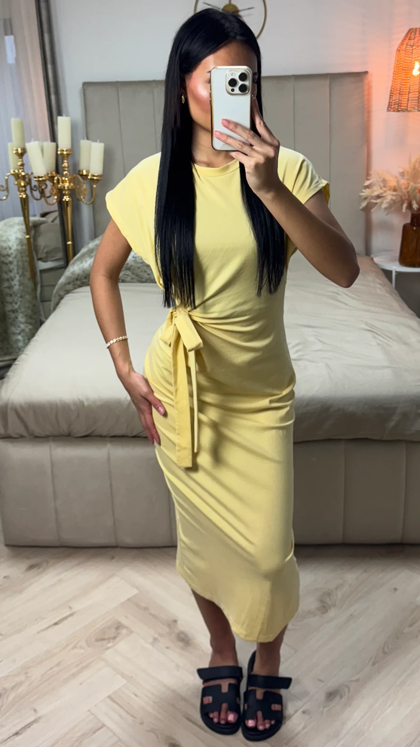 Midi Jurk met Strikdetail – Viscosemix en Stretch - Afbeelding 2