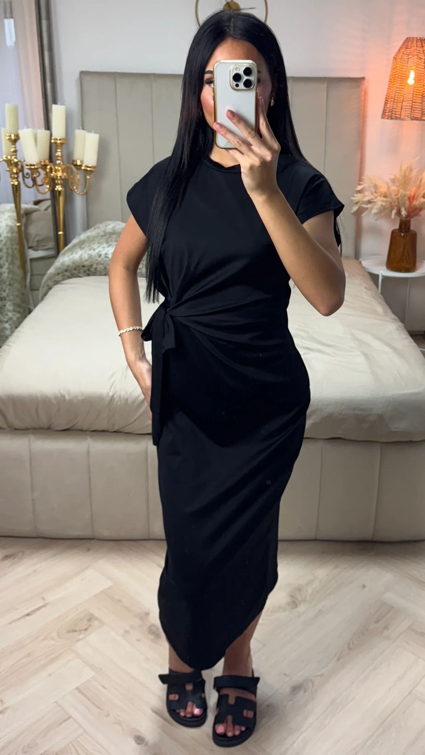 Midi Jurk met Strikdetail – Viscosemix en Stretch - Afbeelding 3