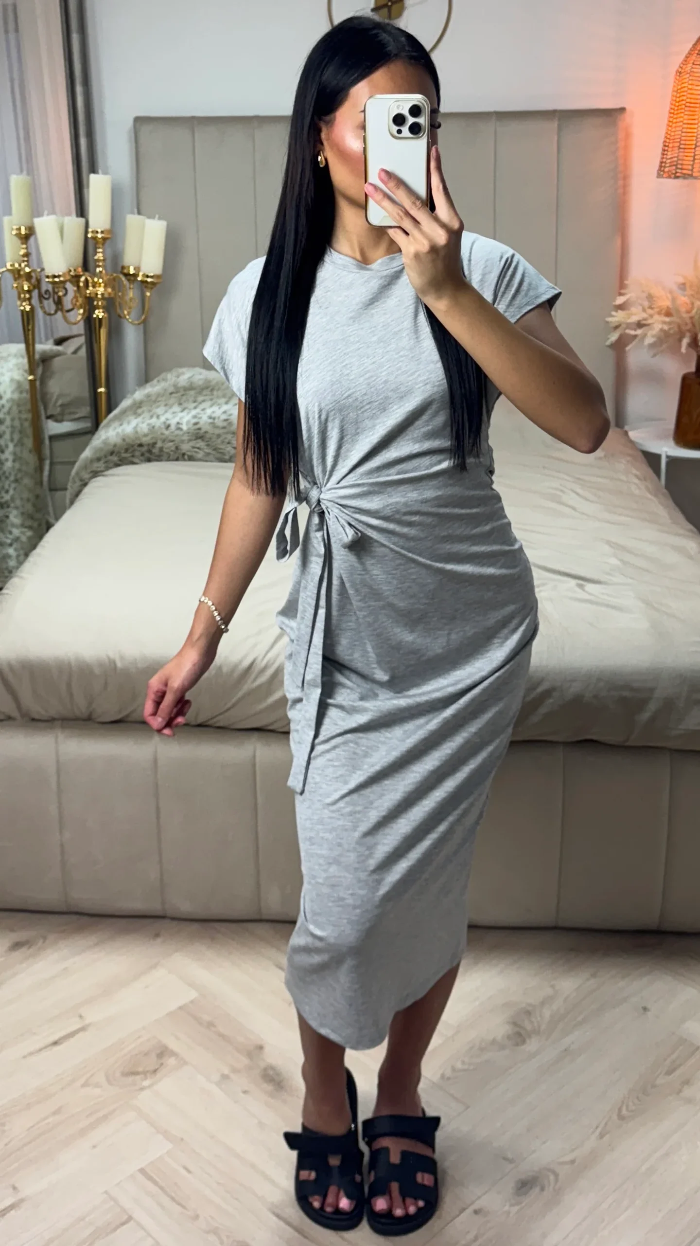 Midi Jurk met Strikdetail – Viscosemix en Stretch - Afbeelding 7