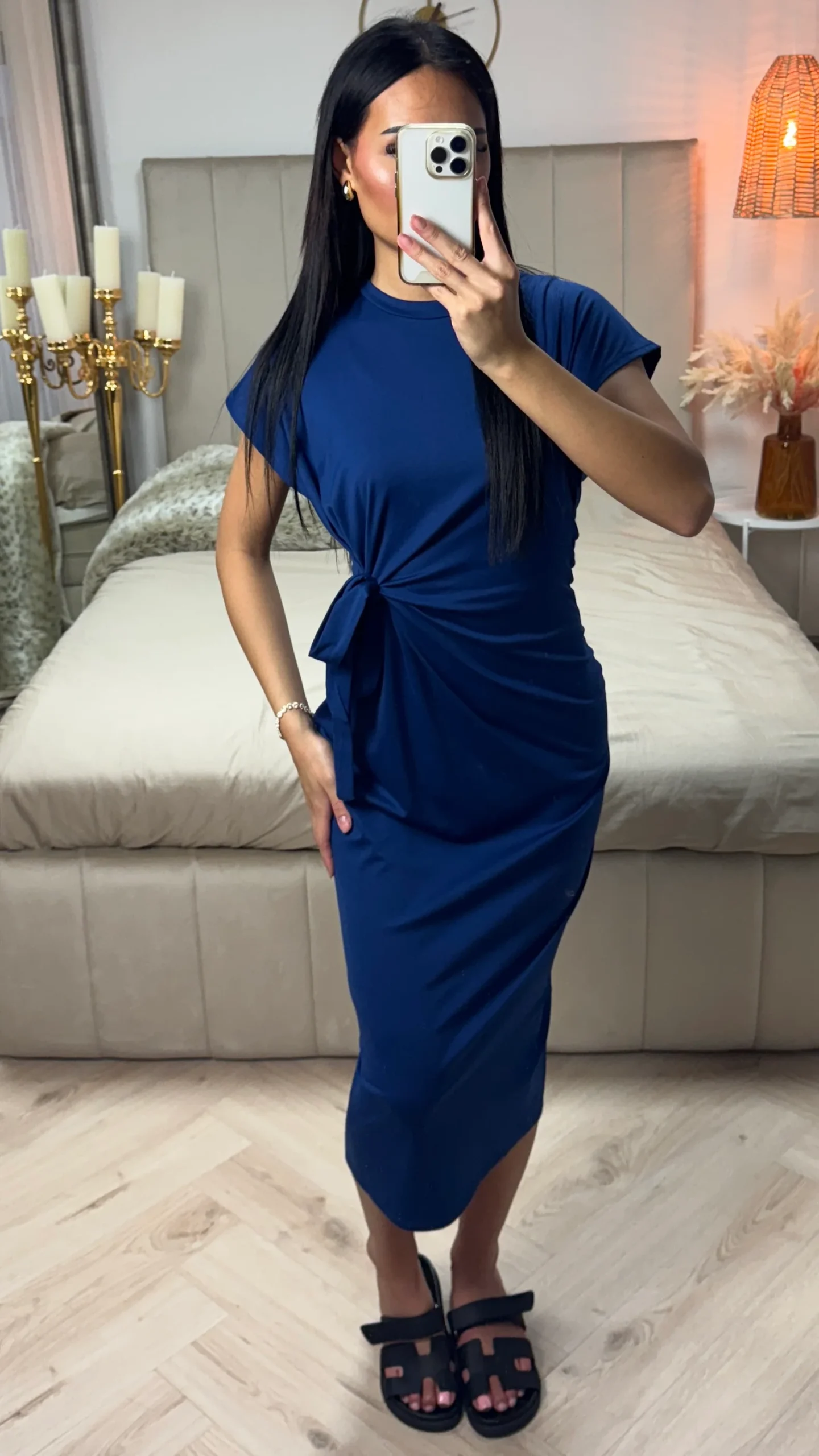 Midi Jurk met Strikdetail – Viscosemix en Stretch - Afbeelding 8