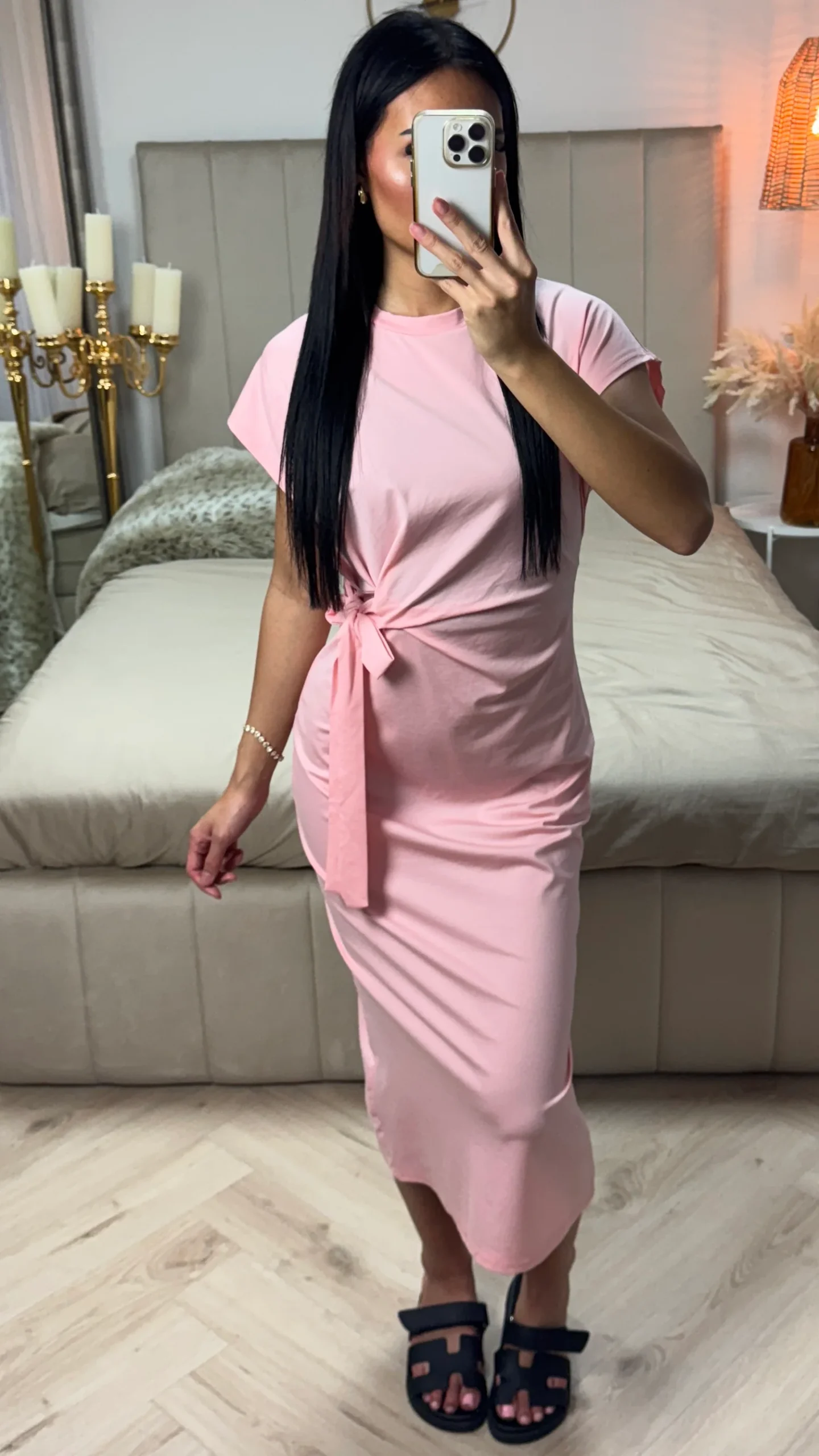 Midi Jurk met Strikdetail – Viscosemix en Stretch - Afbeelding 5