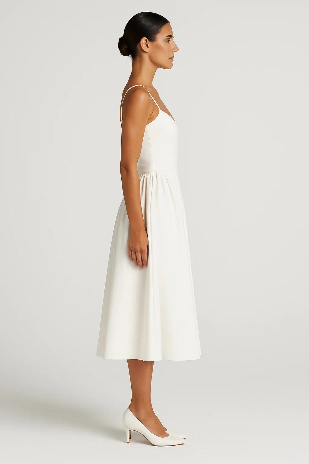 Midi Jurk Dames - Spaghettibandjes met Wijde Geplooide Rok | Elegant - Afbeelding 4