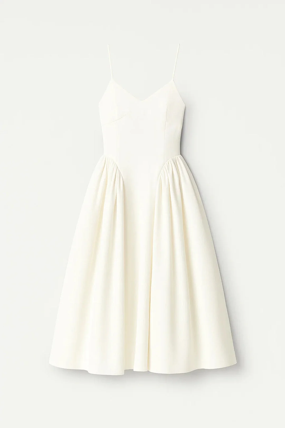 Midi Jurk Dames - Spaghettibandjes met Wijde Geplooide Rok | Elegant