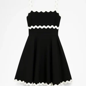 Mini Jurk Dames - Spaghettibandjes met Contrast Bies | Zomer