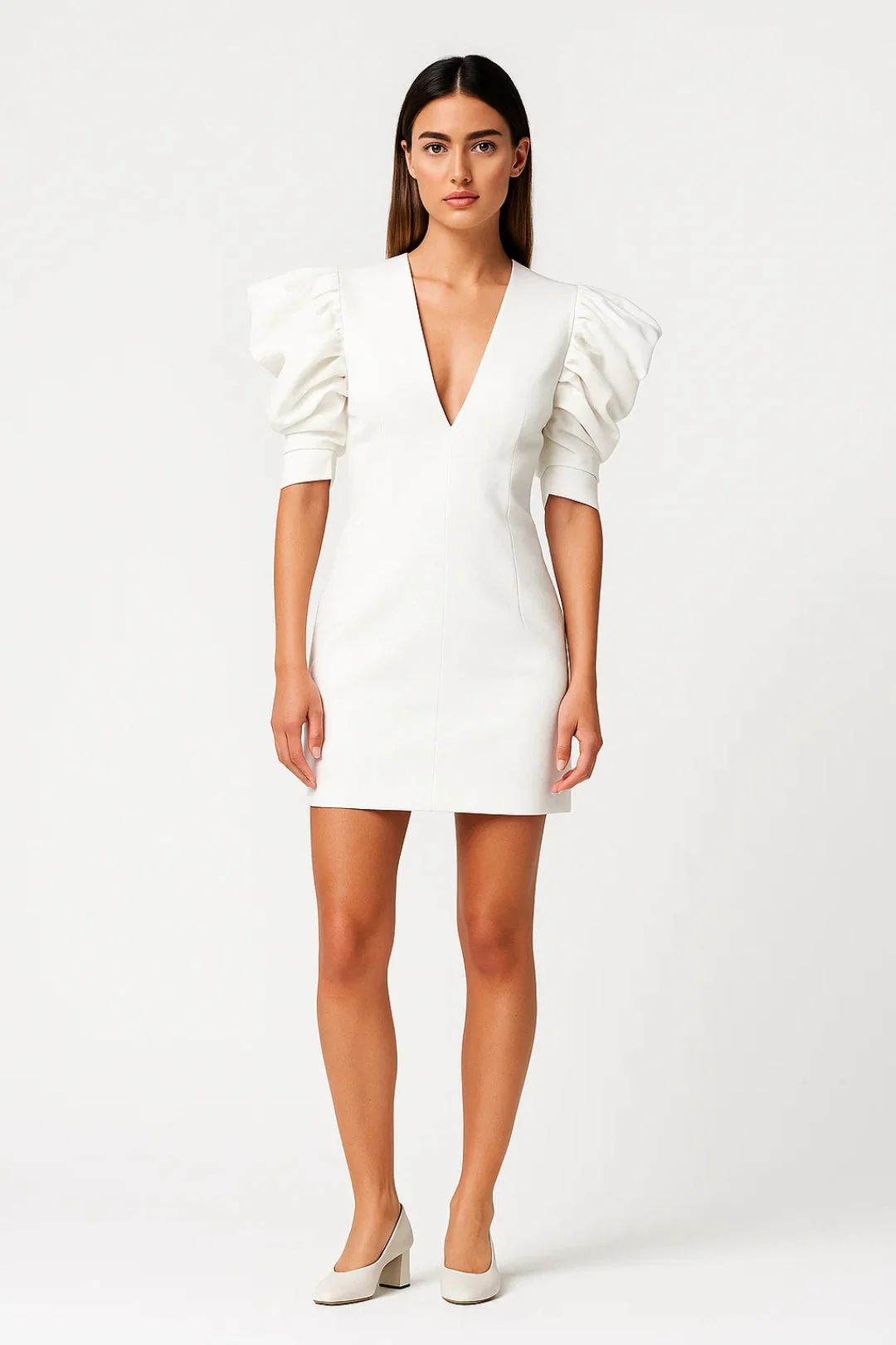 Dames Jurk | Elegant Getailleerd | Pofmouw | Lente - Afbeelding 2