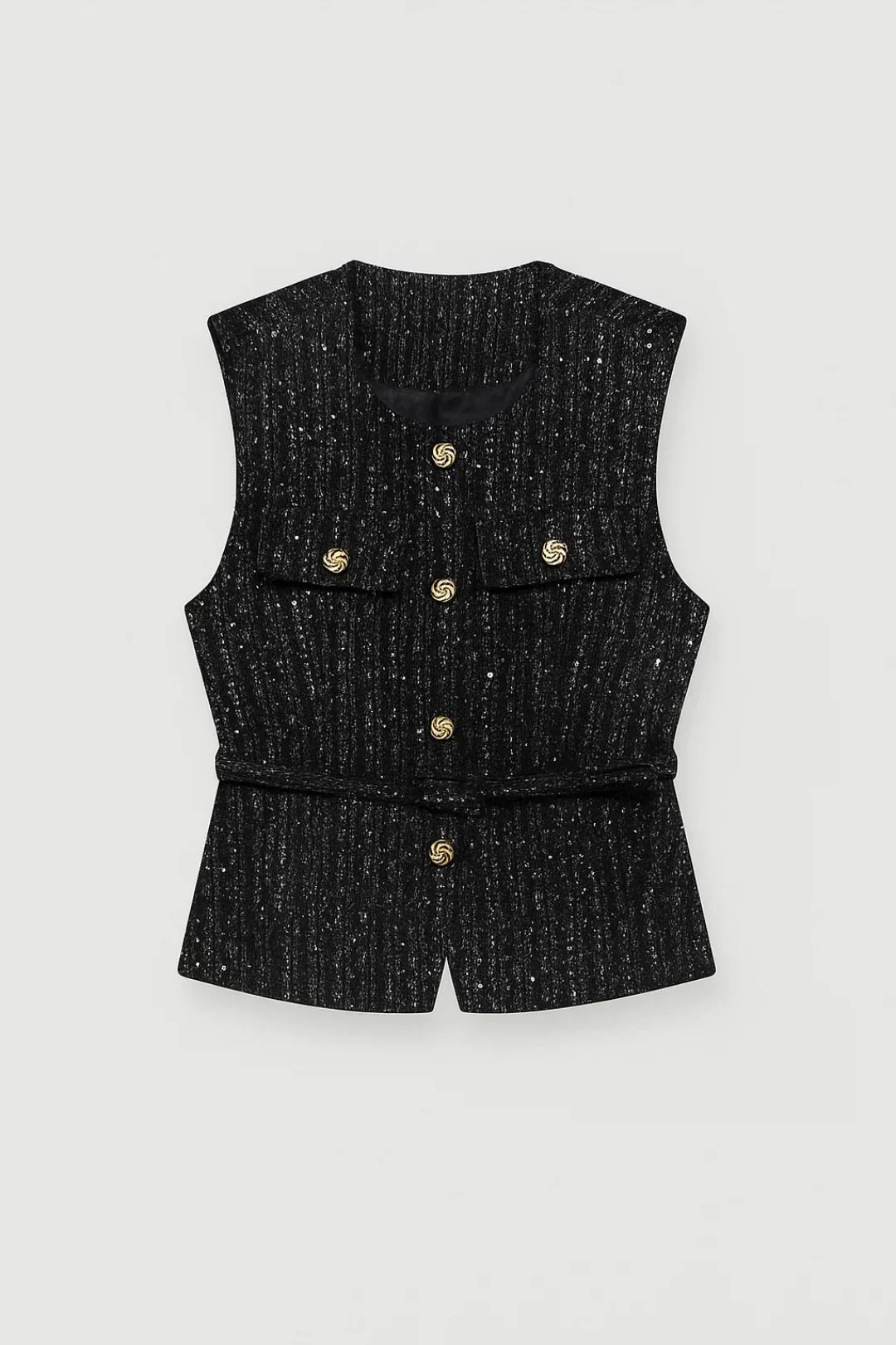 Mouwloos Damesgilet | Getailleerd Model met Goudkleurige Knopen | Elegant en Tijdloos - Afbeelding 5