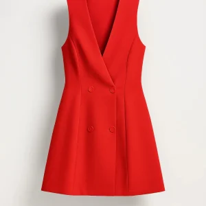 Mini Jurk Dames - Blazer Stijl met Dubbele Knopen | Chique