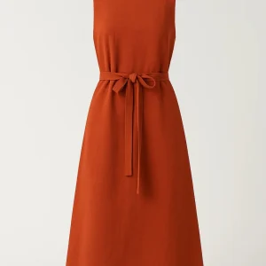 Midi Jurk Dames - Mouwloos met Strikceintuur | Elegant