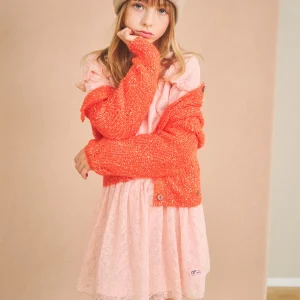 Aloha Gebreid Vest van Spikkelgaren Rood