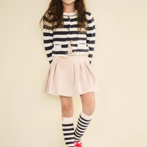 Aiko Gebreid Vest Zwart/Wit