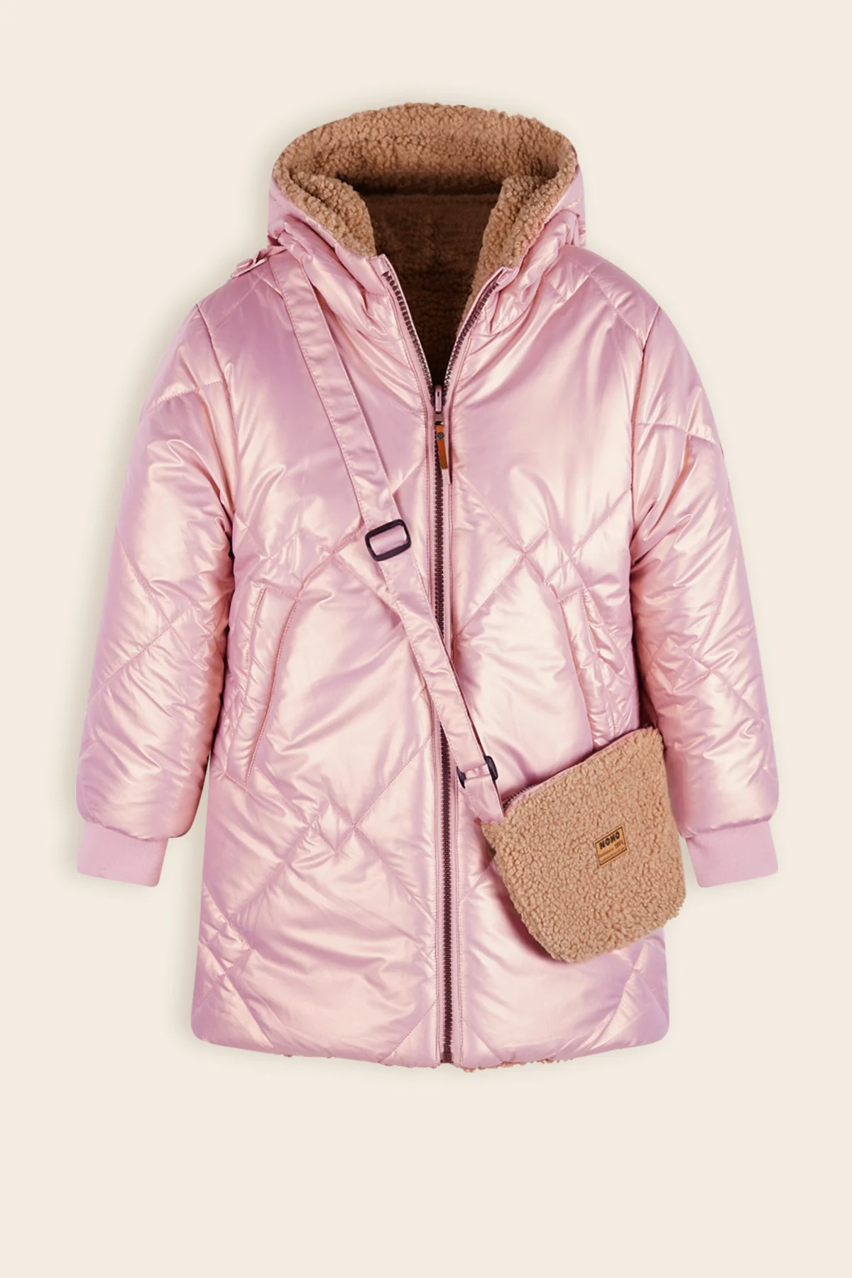 Betty Reversible Winterjas met Tasje Bruin/Roze - Afbeelding 6