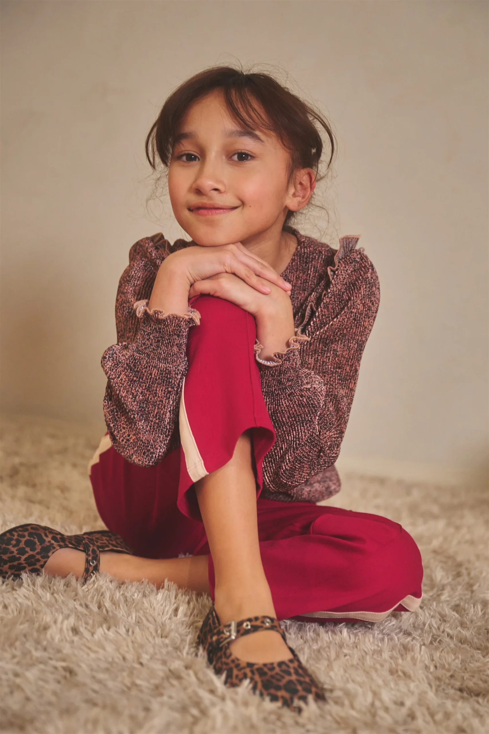 Tisja Plissee Blouse Taupe - Afbeelding 2