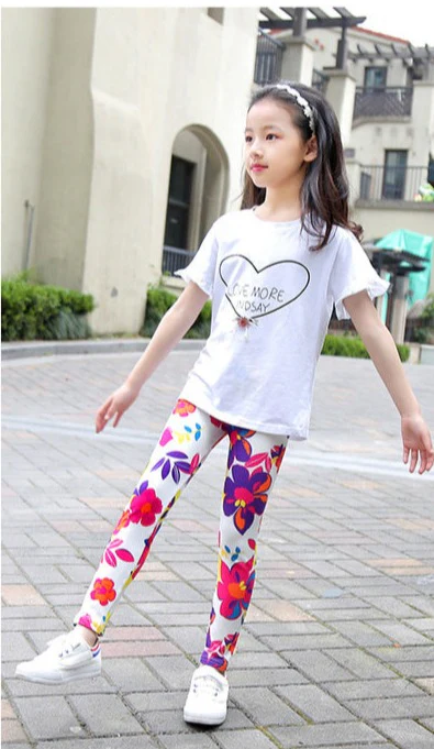 Legging met bloemenprint voor kinderen - Afbeelding 4